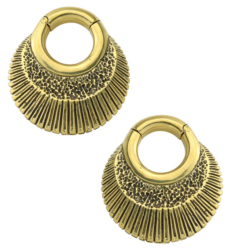 Shale Brass Hinged Ear Weights - Mrs Treak