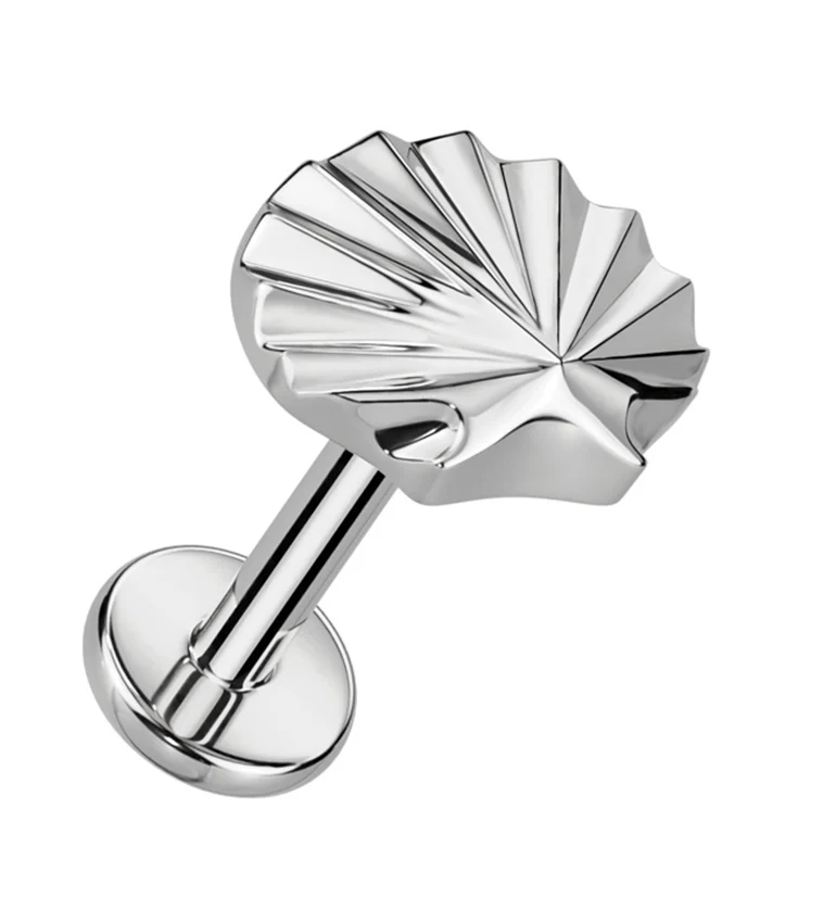 Seashell Titanium Internally Threaded Labret - Mrs Treak