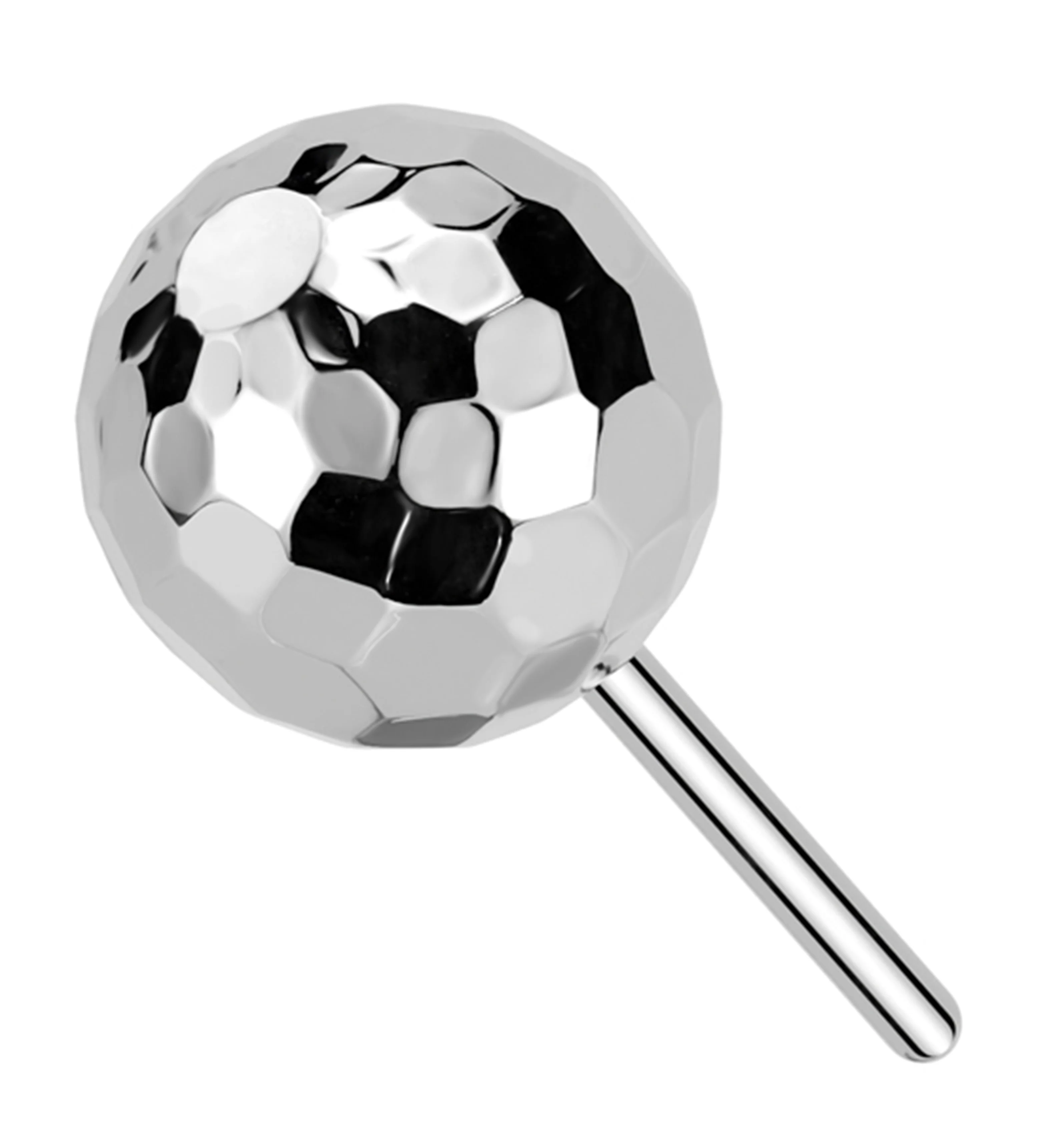 Faceted Ball Titanium Threadless Top - Mrs Treak