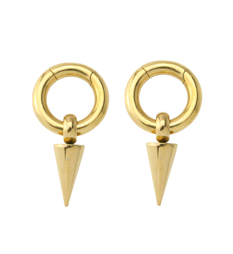 Gold PVD Raceme Hinged Ear Weights - Mrs Treak
