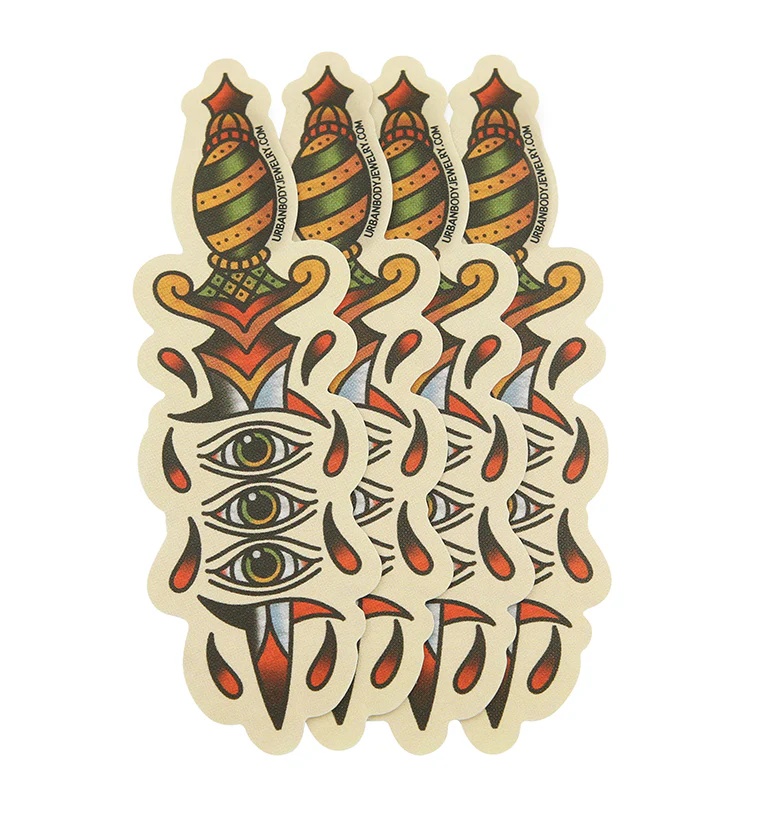 Triple Eye Dagger Sticker Pack (4 pack) - Mrs Treak