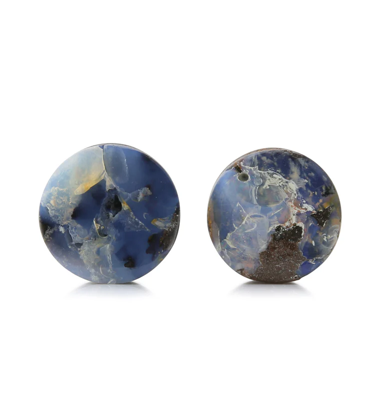 Boulder Opal Stone Plugs 9/16