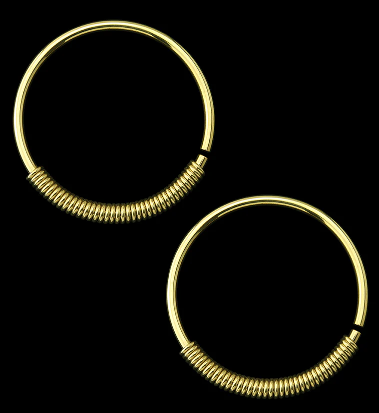 Coil Hoop Brass Ear Weights - Mrs Treak