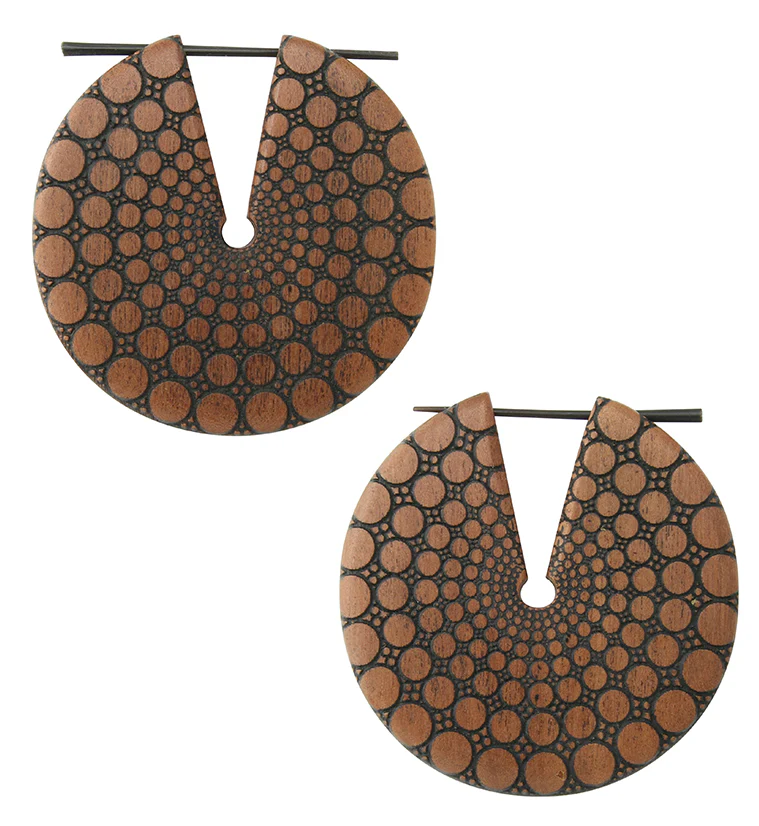 Amplify Saba Wood Disk Earrings - Mrs Treak