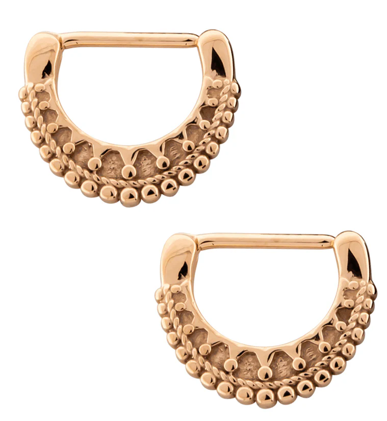 Rose Gold PVD Japer Beaded Nipple Clickers - Mrs Treak