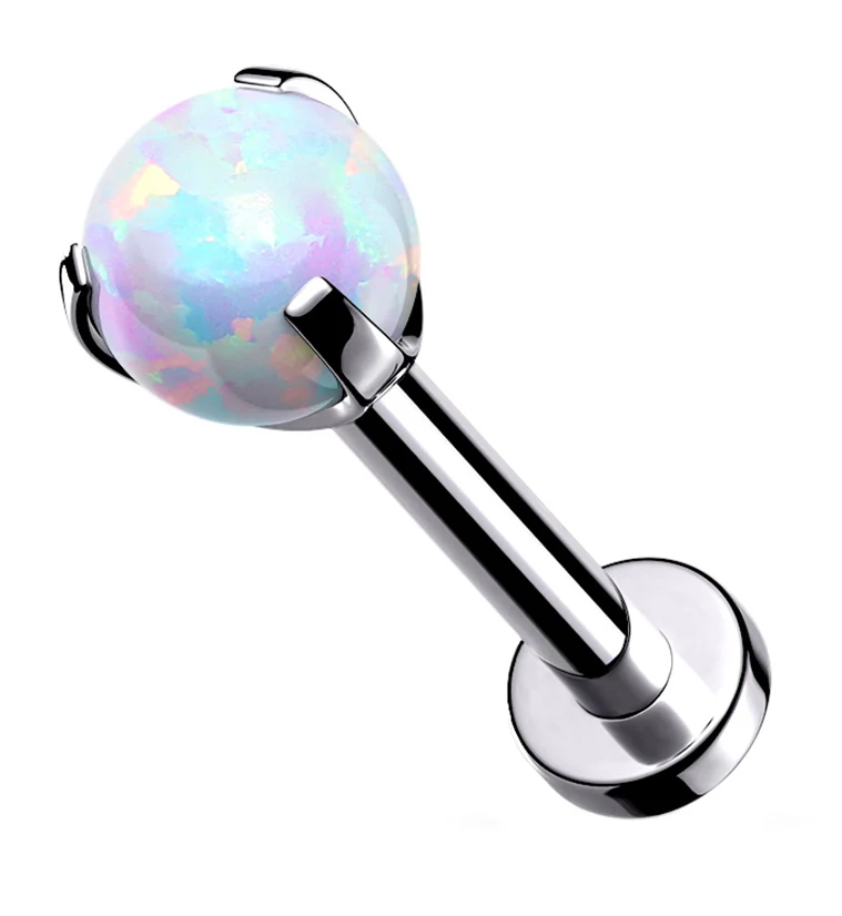 Opalite Claw Set Stainless Steel Labret - Mrs Treak