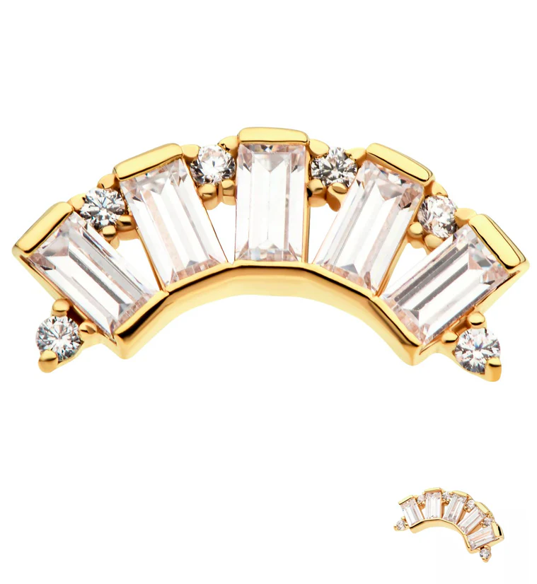 14kt Gold Vault CZ Threadless Top - Mrs Treak