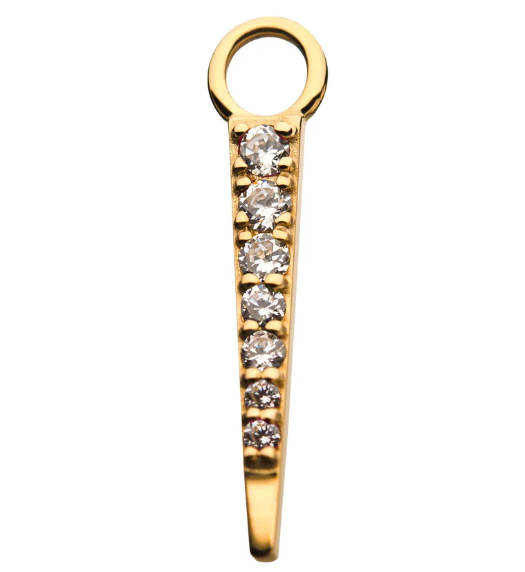 14kt Gold Blade CZ Charm - Mrs Treak