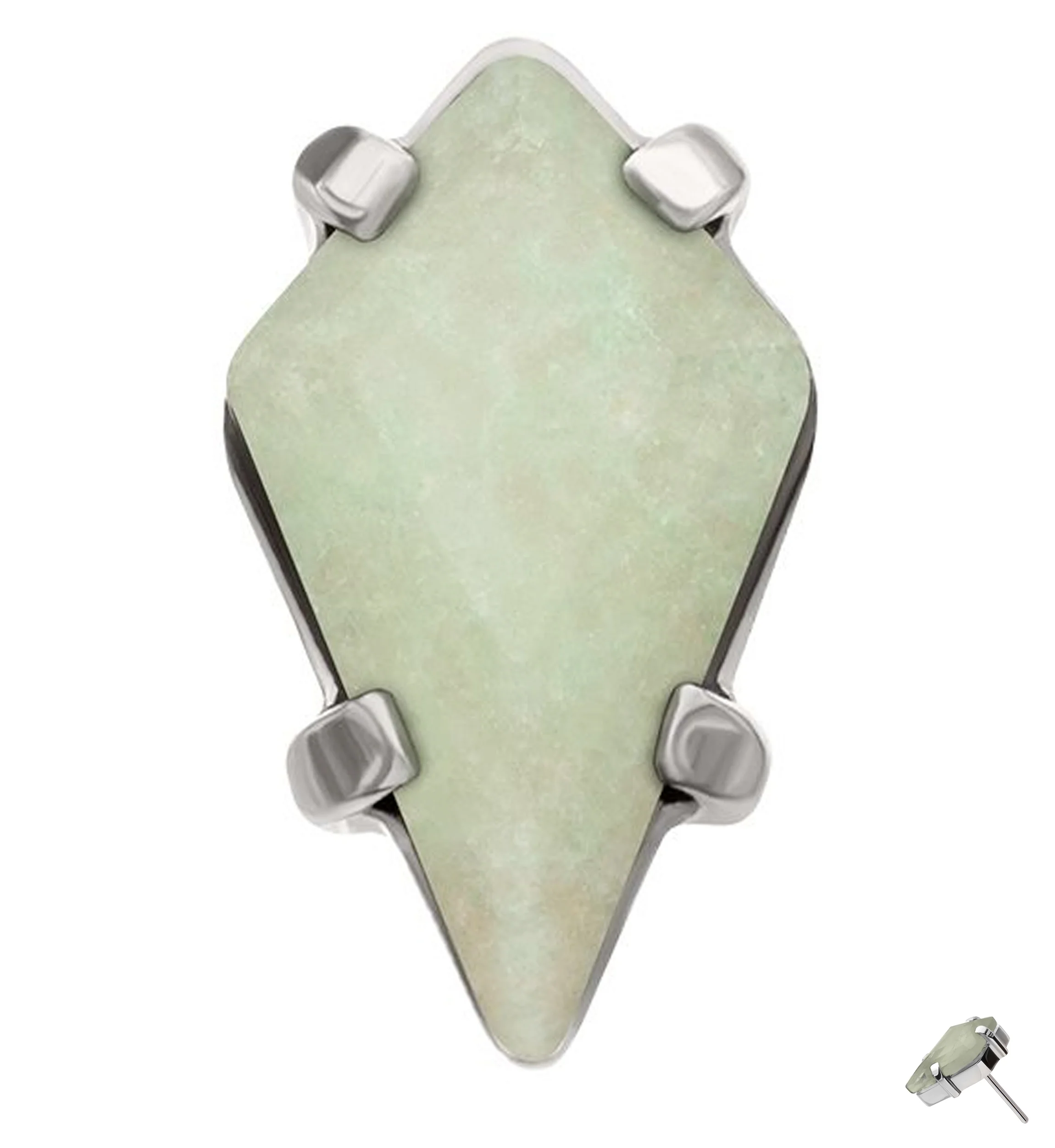 Tetra Aventurine Stone Titanium Threadless Top - Mrs Treak