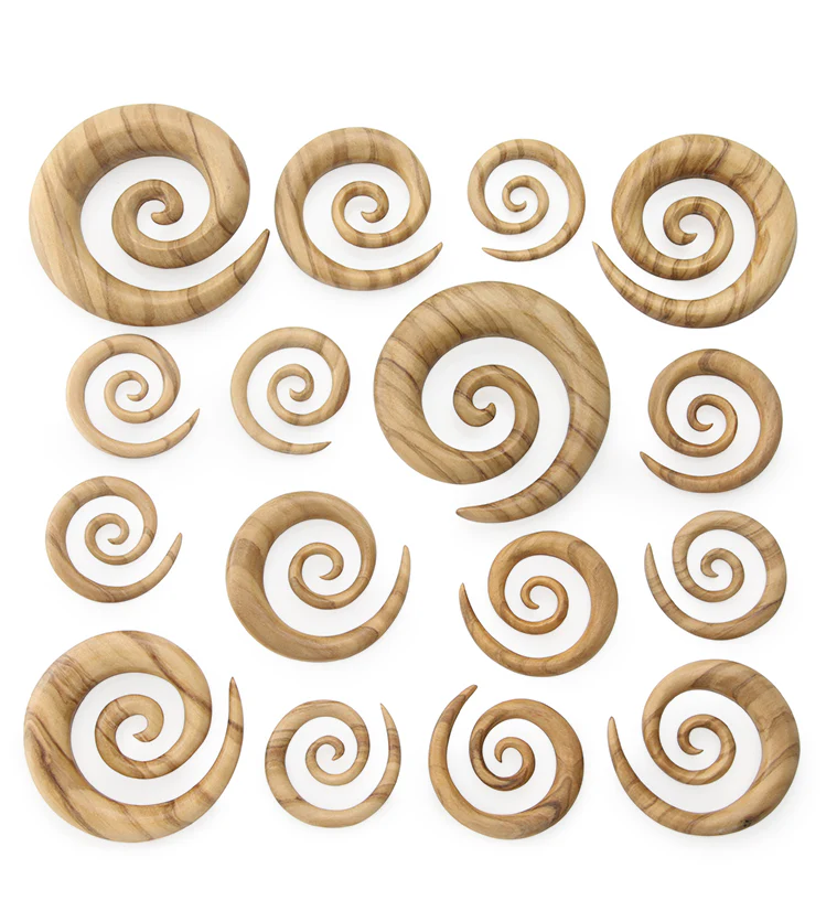 Olive Wooden Spirals - Mrs Treak