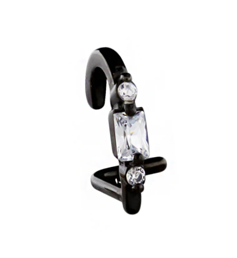 Black PVD Bauble CZ Stainless Steel Nose Curve - Mrs Treak