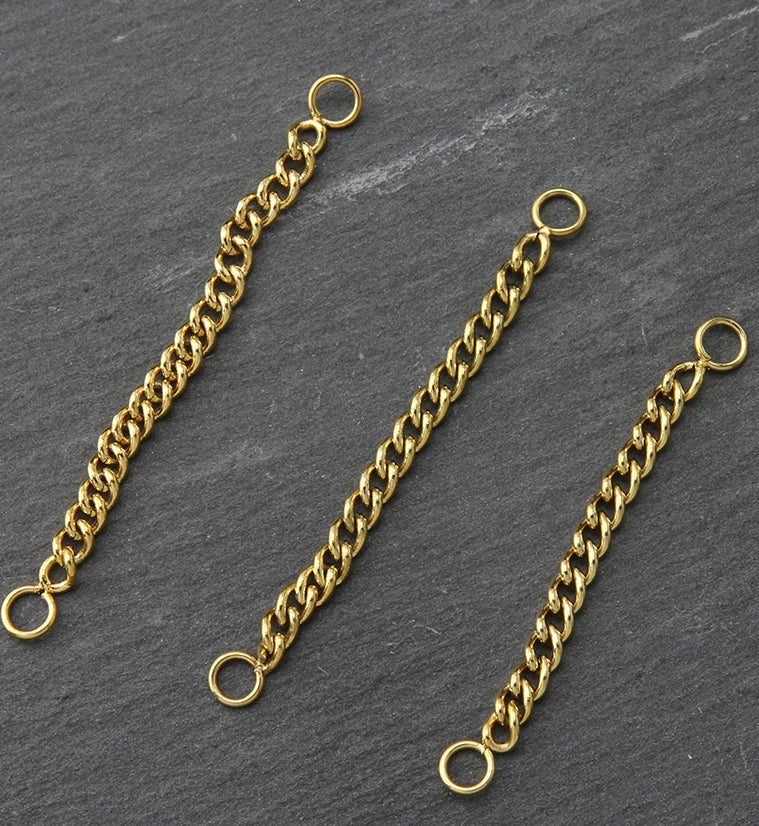 Gold PVD Stainless Steel Nose & Cartilage Piercing Chain - Mrs Treak