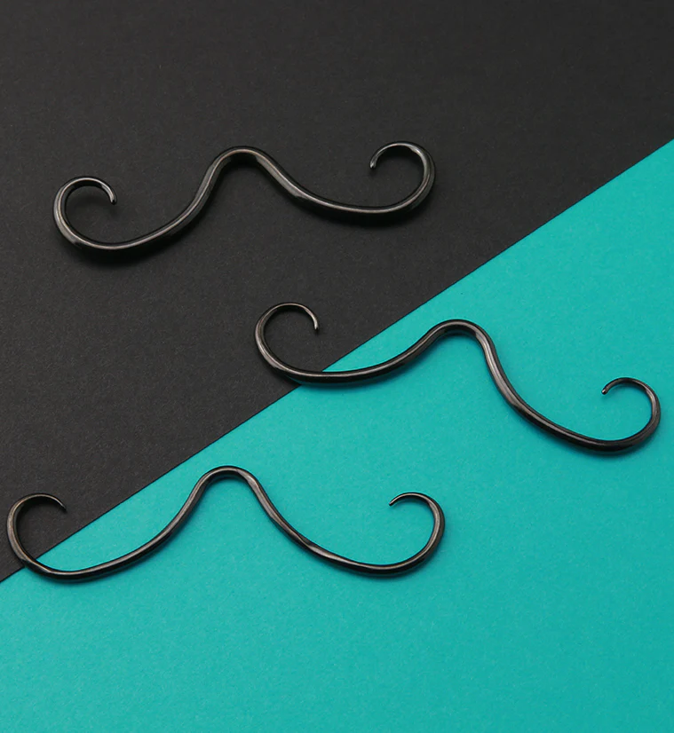 Black Imperial Mustache Septum Bar - Mrs Treak