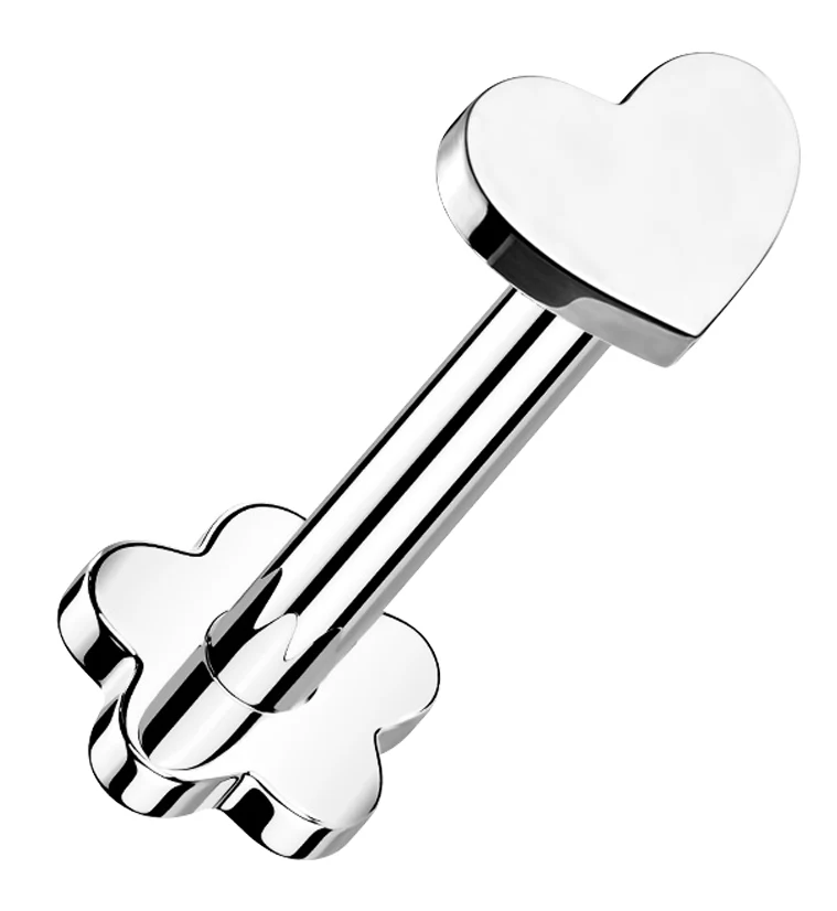 Heart Titanium Threadless Labret - Mrs Treak