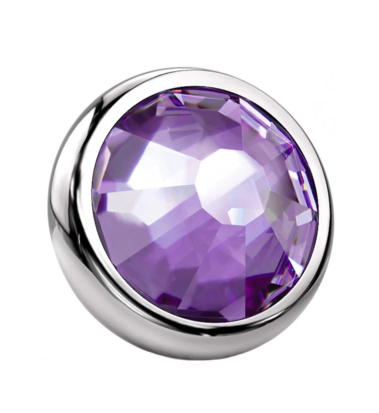 Purple CZ Titanium Bezel End - Mrs Treak