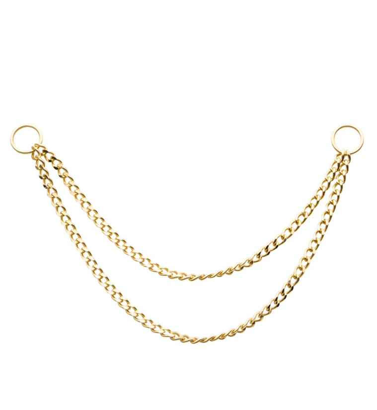 14kt Gold Dual Curb Chain - Mrs Treak