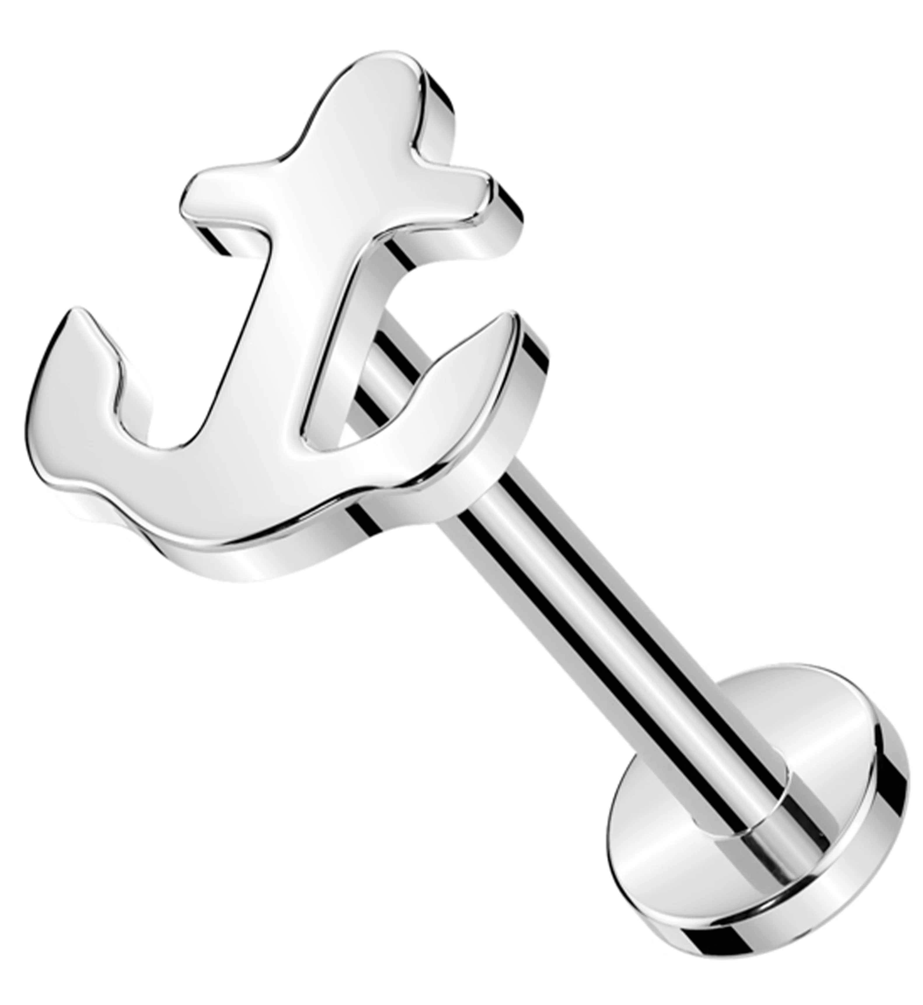 Flat Anchor Titanium Threadless Labret - Mrs Treak