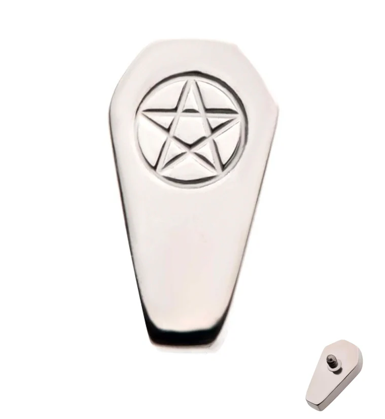 Pentagram Coffin Internally Threaded Titanium Top - Mrs Treak