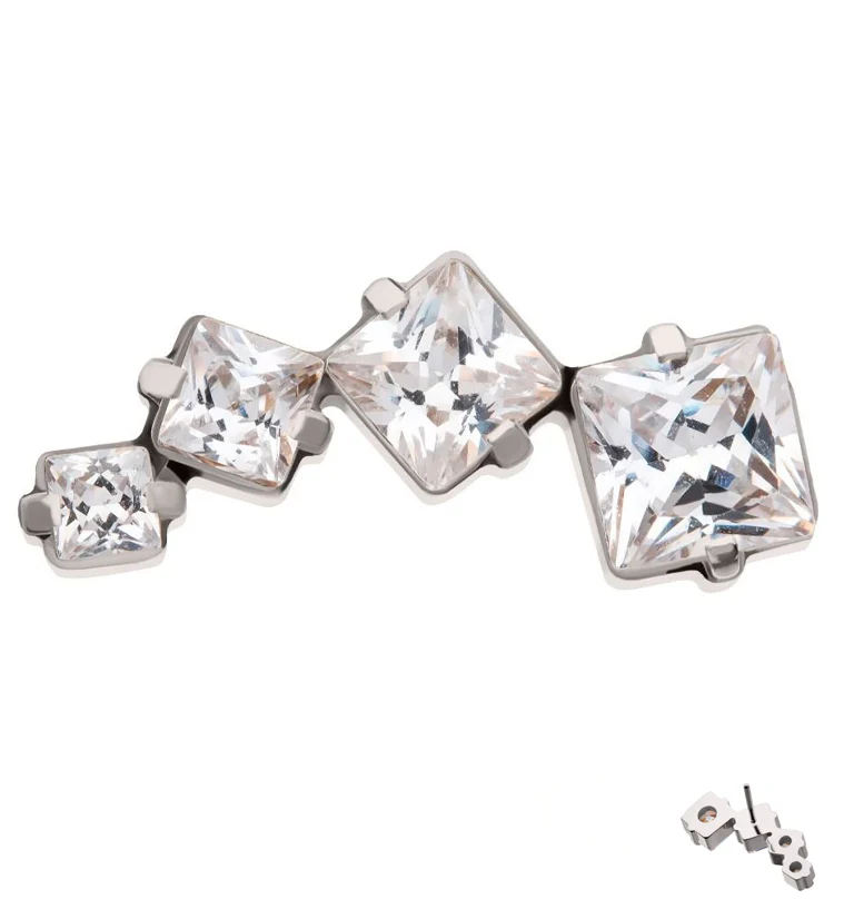 Princess Arch Clear CZ Titanium Threadless Top - Mrs Treak