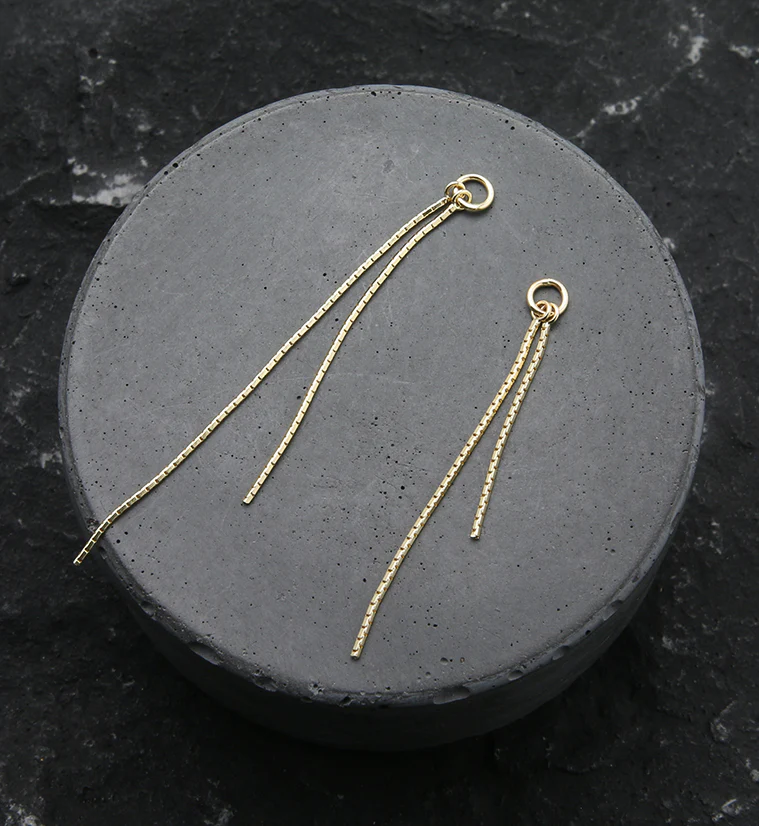 14kt Gold Dual Box Chain Charm - Mrs Treak