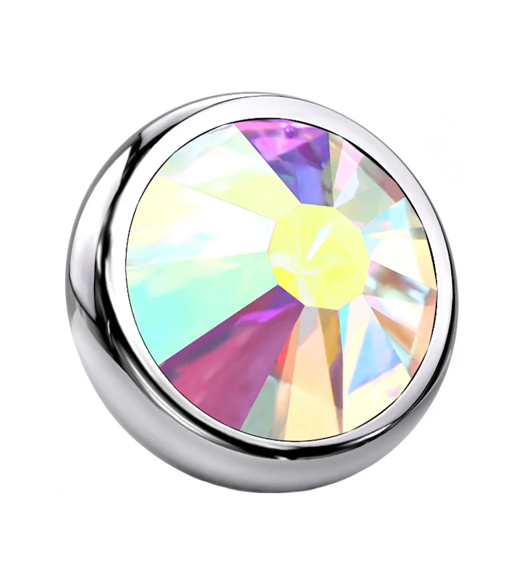 Rainbow Aurora CZ Titanium Bezel End - Mrs Treak
