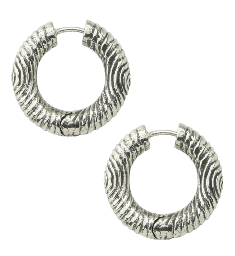 Dab White Brass Hinged Earrings - Mrs Treak