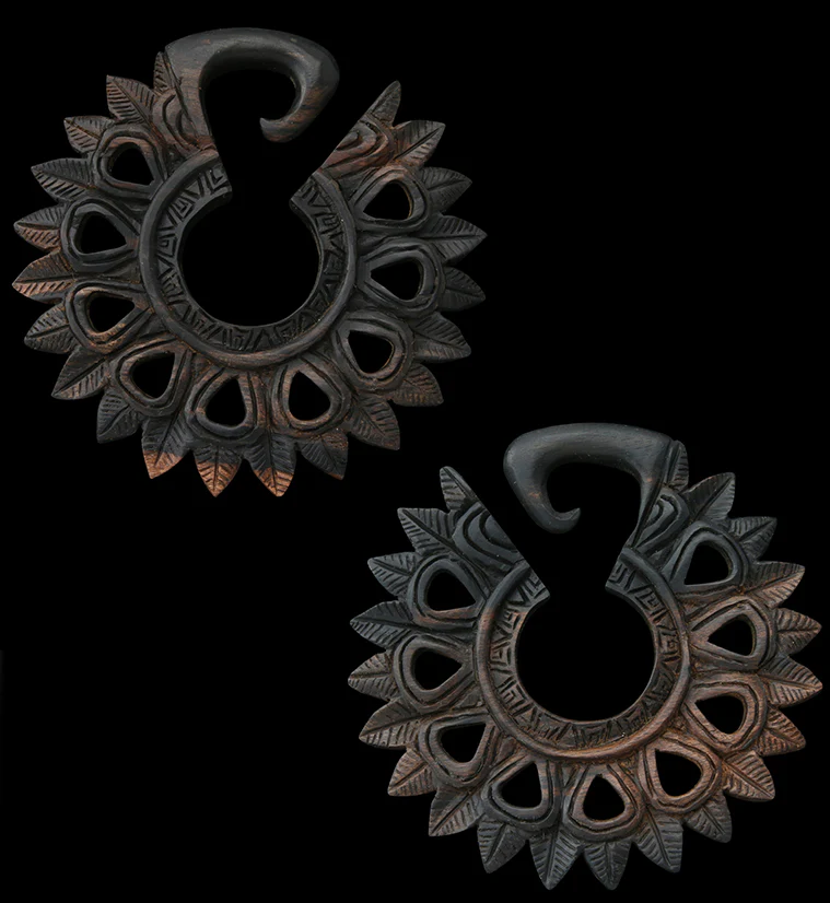 Pompon Areng Wooden Ear Weights - Mrs Treak