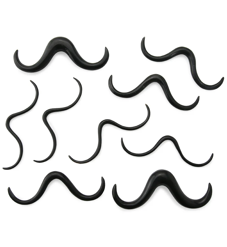 Curly Mustache Horn Septum Bar - Mrs Treak