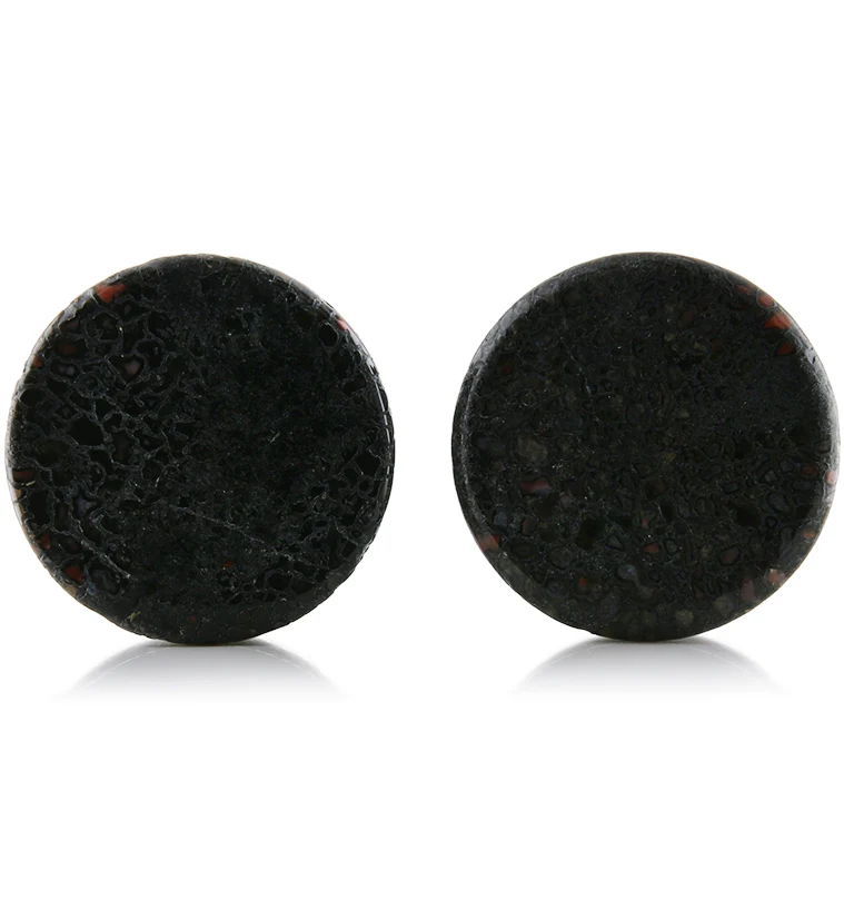 Fossilized Dinosaur Bone Plugs 1 Inch (25mm) Version 3 - Mrs Treak