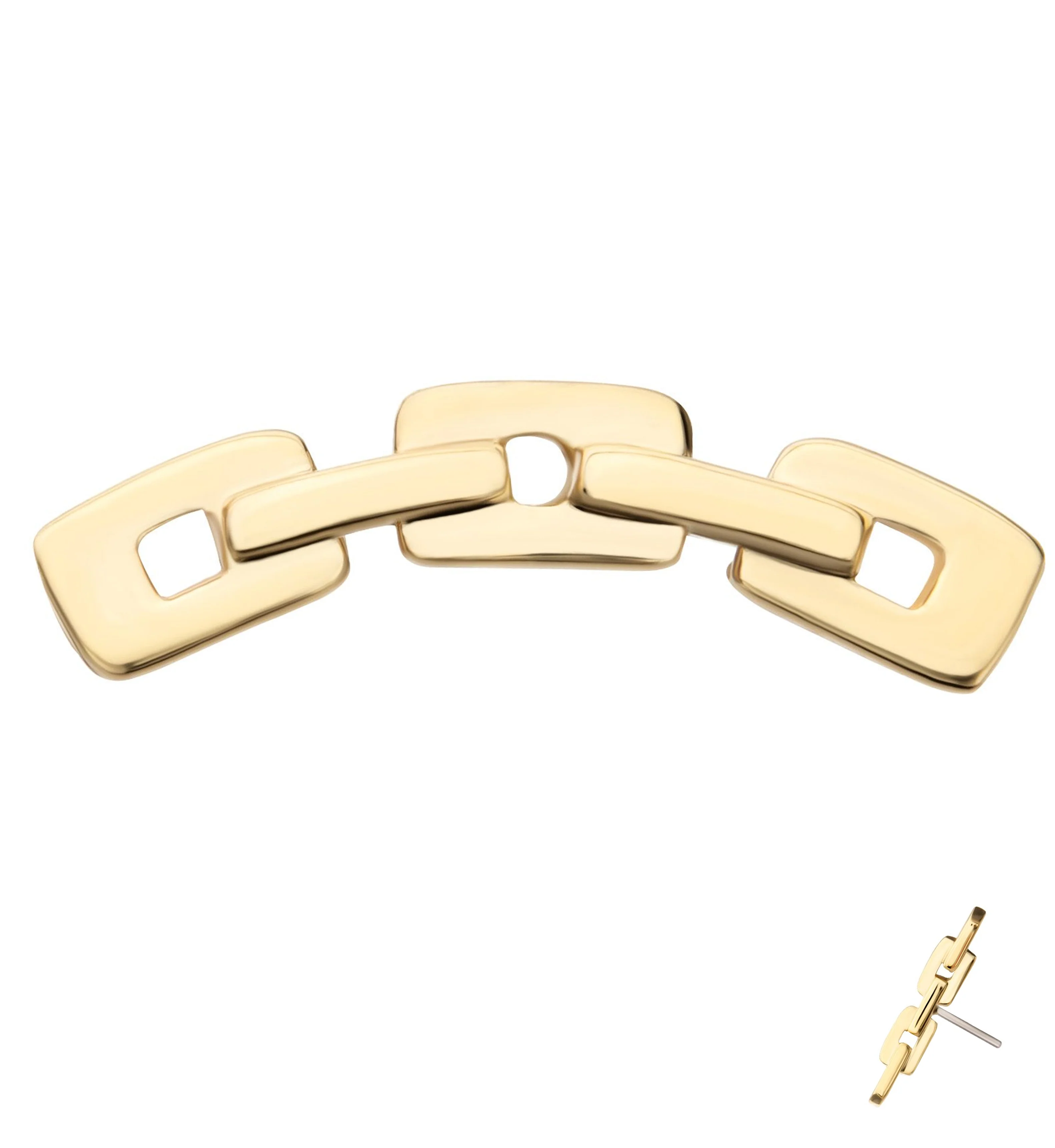 14kt Gold Chain Arch Threadless Top - Mrs Treak