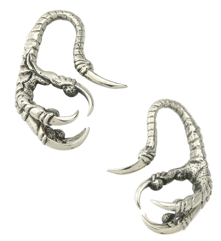 Raven Claw White Brass Ear Weights - Mrs Treak