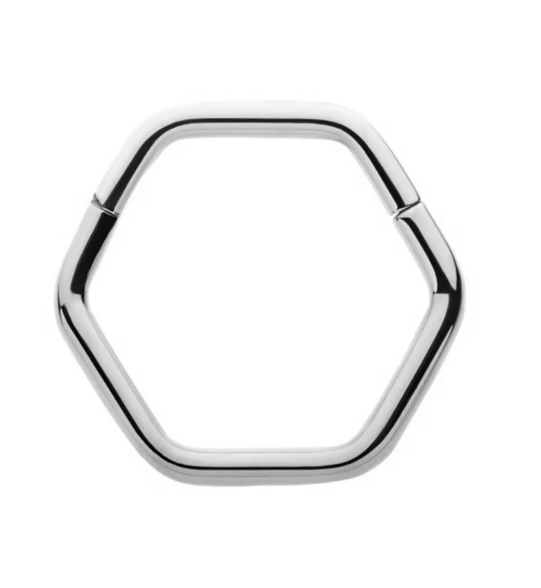 Hex Titanium Hinged Segment Ring - Mrs Treak