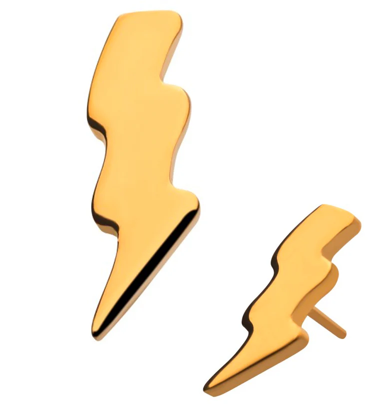 24kt Gold PVD Titanium Long Bolt Threadless Top - Mrs Treak