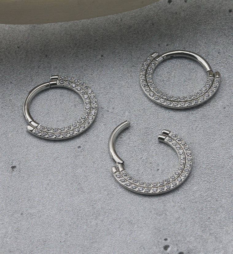 Double Gem Lineup Hinged Segment Ring - Mrs Treak