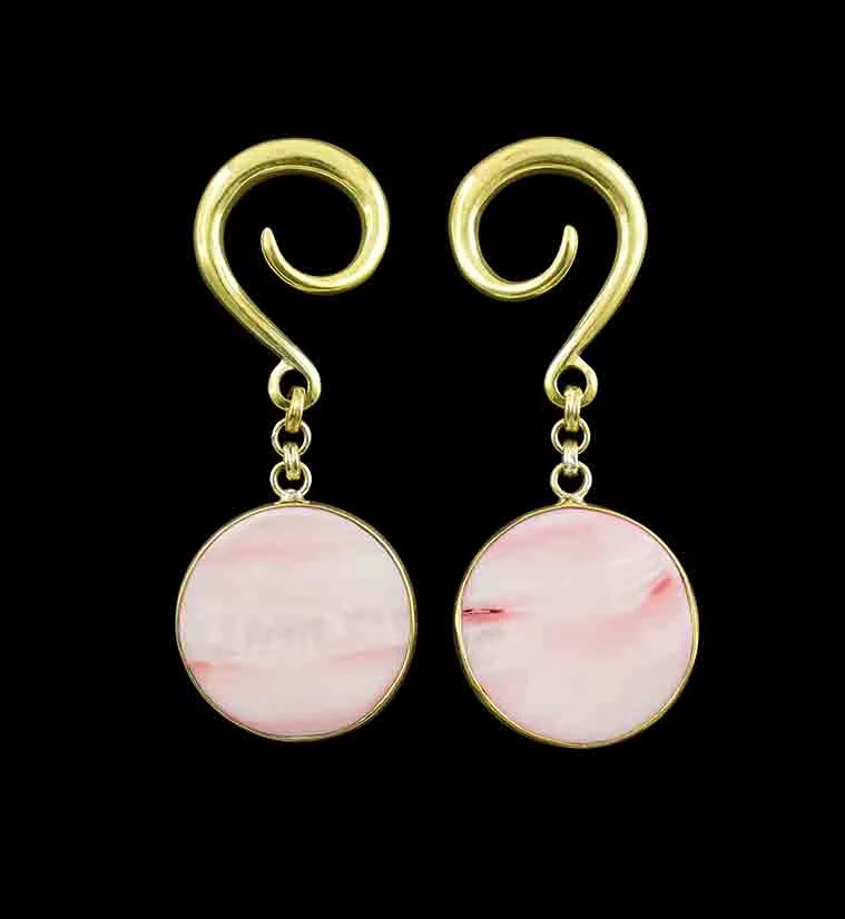Disk Pink Mother of Pearl Shell Hangers - Mrs Treak