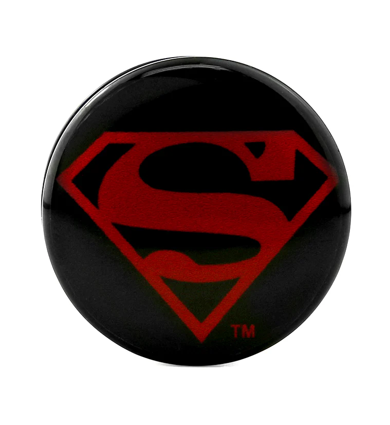 Red Superman Screw Back Plugs - Mrs Treak