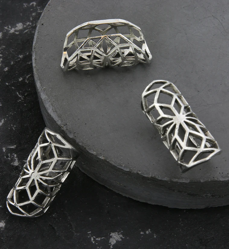 Seed Of Life White Brass Dreadlock Cuff - Mrs Treak