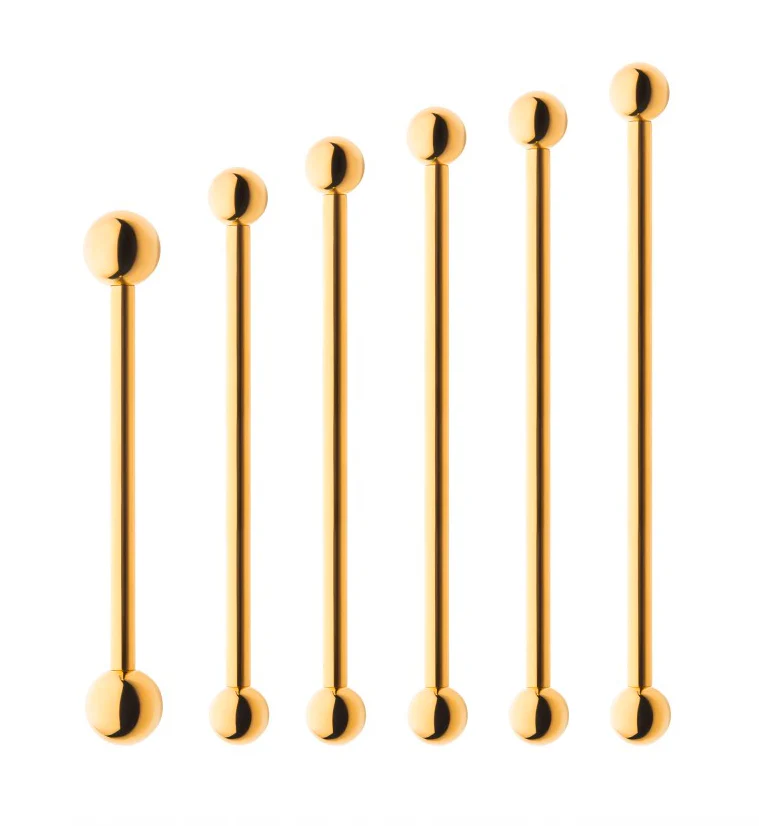 24kt Gold PVD Titanium Barbell - Mrs Treak