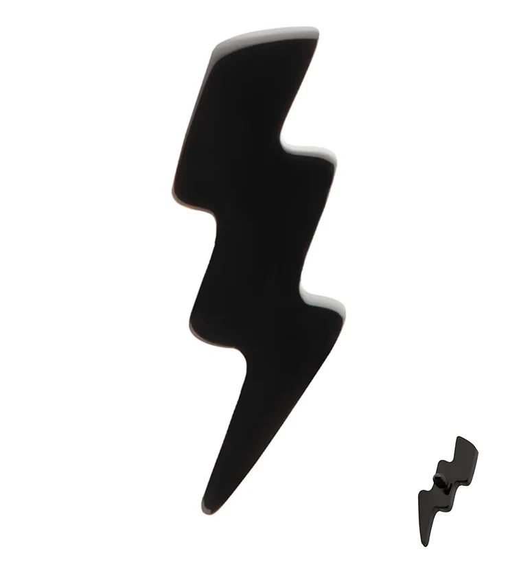 Black PVD Electric Bolt Titanium Internally Threaded Top - Mrs Treak