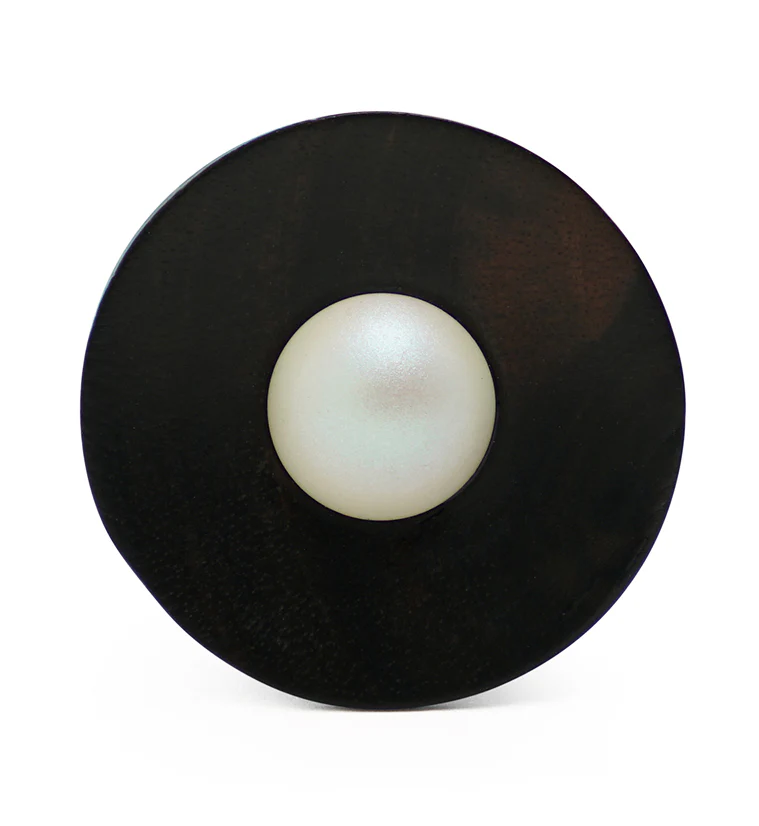 Areng Wood Plugs with Swarovski Pearl Inlay - Mrs Treak
