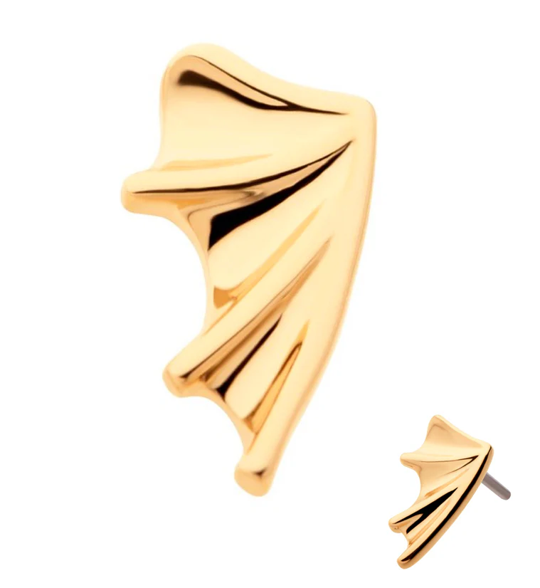 14kt Gold Bat Wing Threadless Top (Right Ear) - Mrs Treak