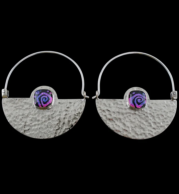 14G Acicular Taffy Purple Glass White Brass Hangers - Mrs Treak