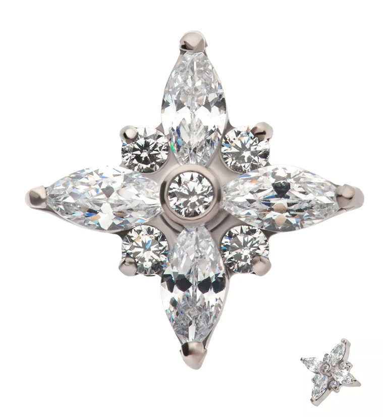 North Star CZ Threadless Titanium Top - Mrs Treak