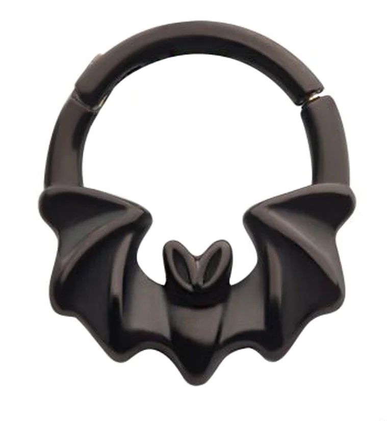 Black Bat Hinged Segment Ring - Mrs Treak