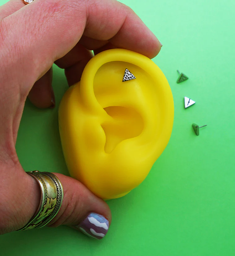 Hammered Triangle Titanium Threadless Top - Mrs Treak