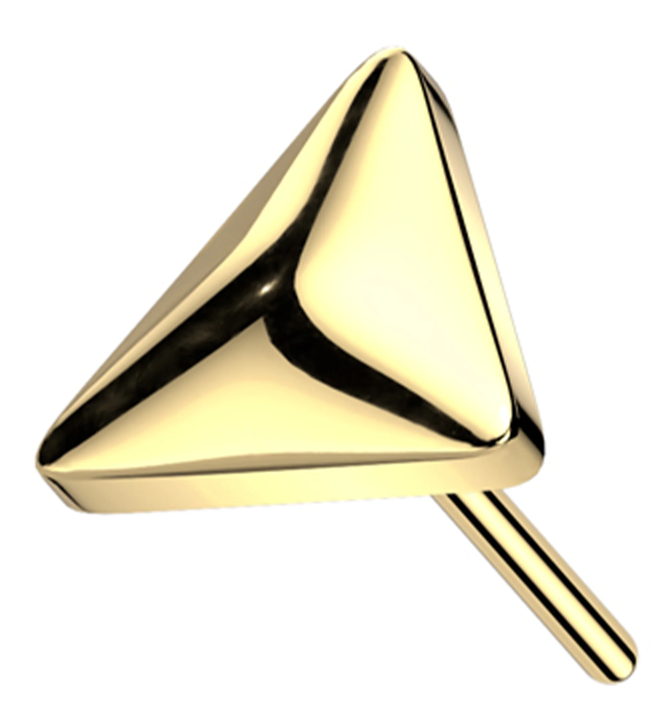 Gold PVD Rounded Triangle Titanium Threadless Top - Mrs Treak