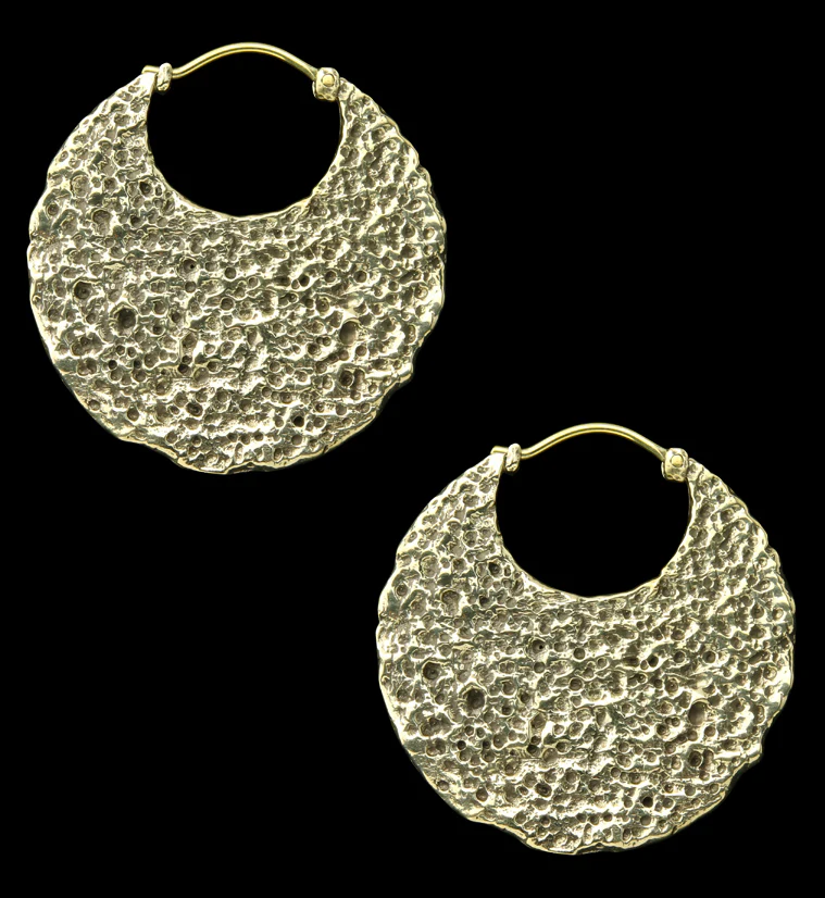 Sea Sponge Brass Hinged Ear Weights - Mrs Treak