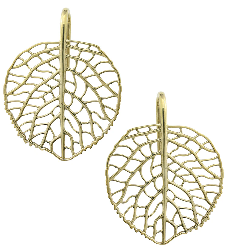 Crystal Anthurium Leaf Brass Hangers - Mrs Treak
