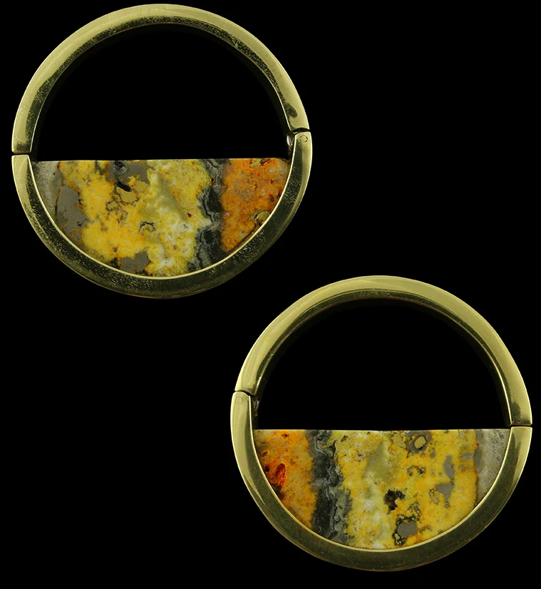 Colure Bumblebee Jasper Stone Ear Weights - Mrs Treak