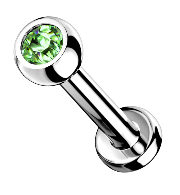 Green Gem Titanium Internally Threaded Flat Back Post - Mrs Treak